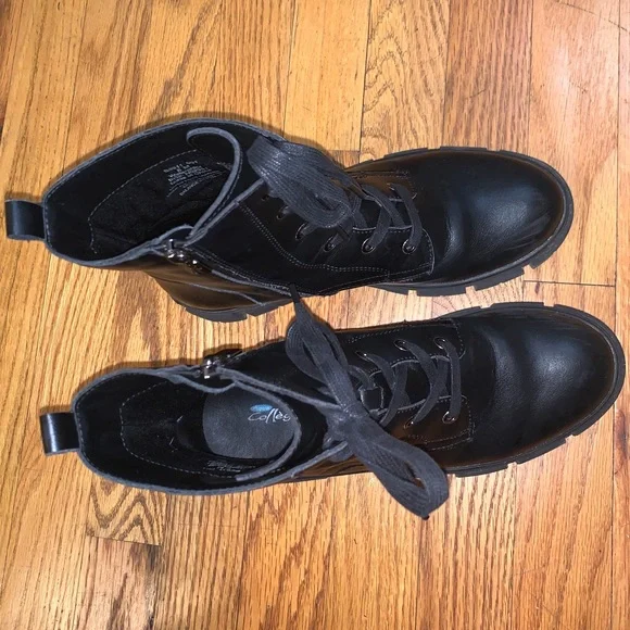 Aqua College Pippa Leather Lug Sole Waterproof Combat Boot - Picture 6 of 7